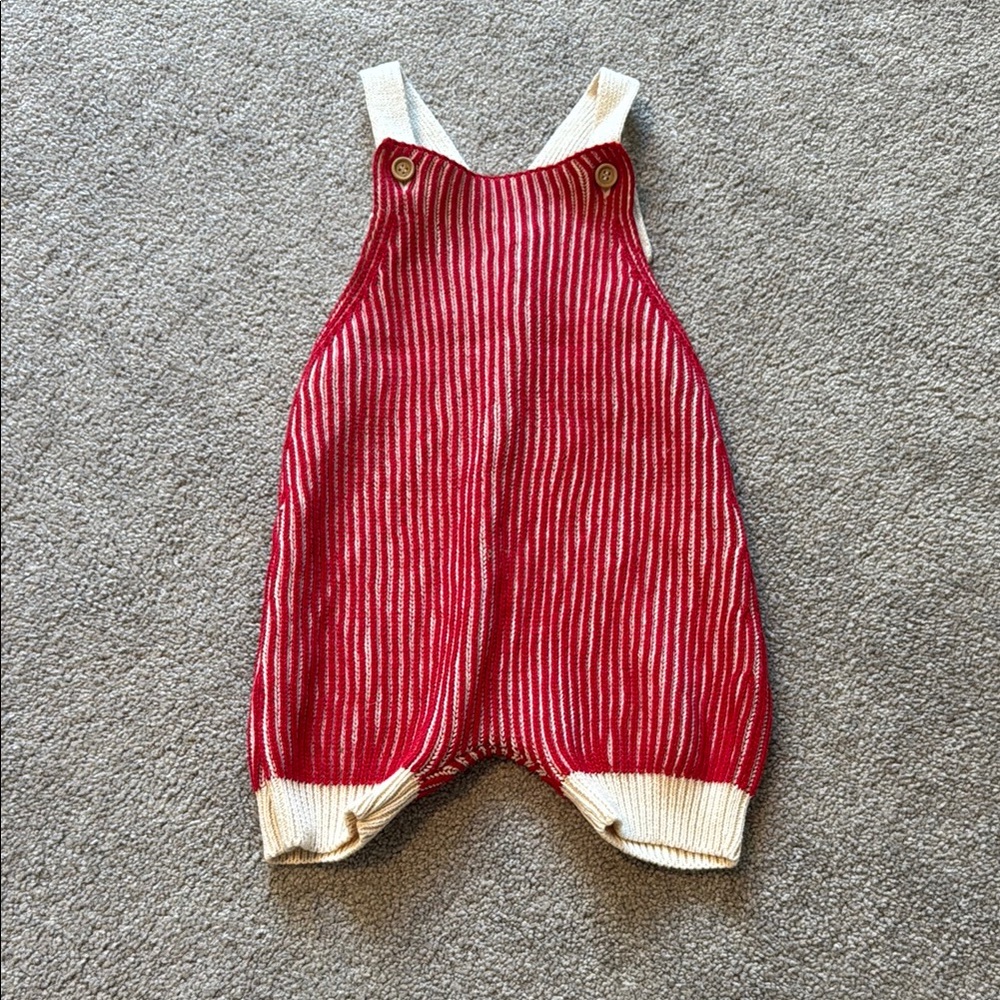 Red and White Kids Overalls